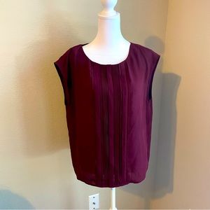 Adrianna Papell size medium sleeves maroon dress shirt